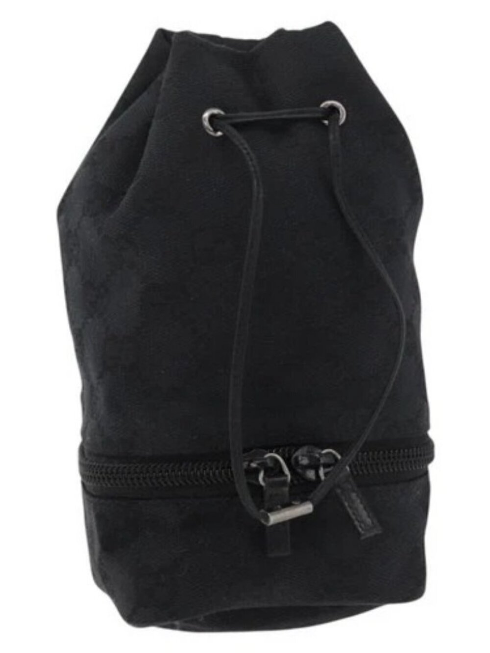 GUCCI GG Canvas Purse Pouch Black Silver 039 1054 Auth 180058
